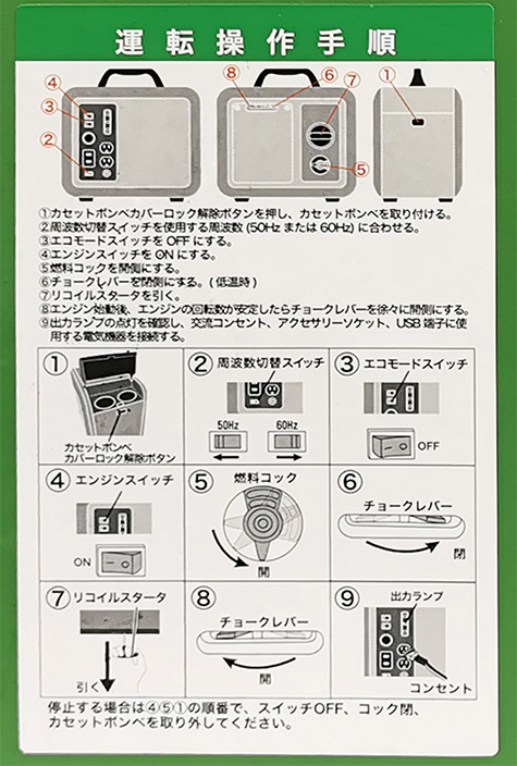 カセットガスインバーター発電機 / GEN-1000｜Fujitakaネットショップ